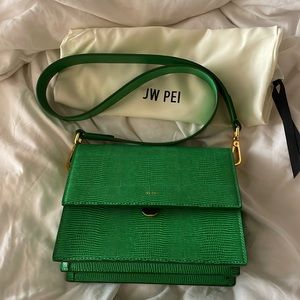 Mini Flap Bag - Grass Green Lizard by JW PEI